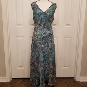 Evan Picone sz16 sleeveless blue paisley dress